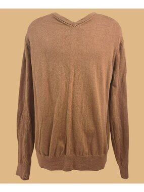 Johnston & Murphy Mens Rust Brown V-Neck Sweater XL